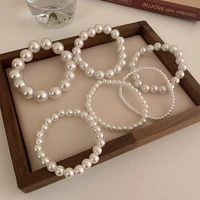 elastic pearls wristband bracelets for women girls elegant beads bracelets bangles unisex jewelry accessories wholesale gifts