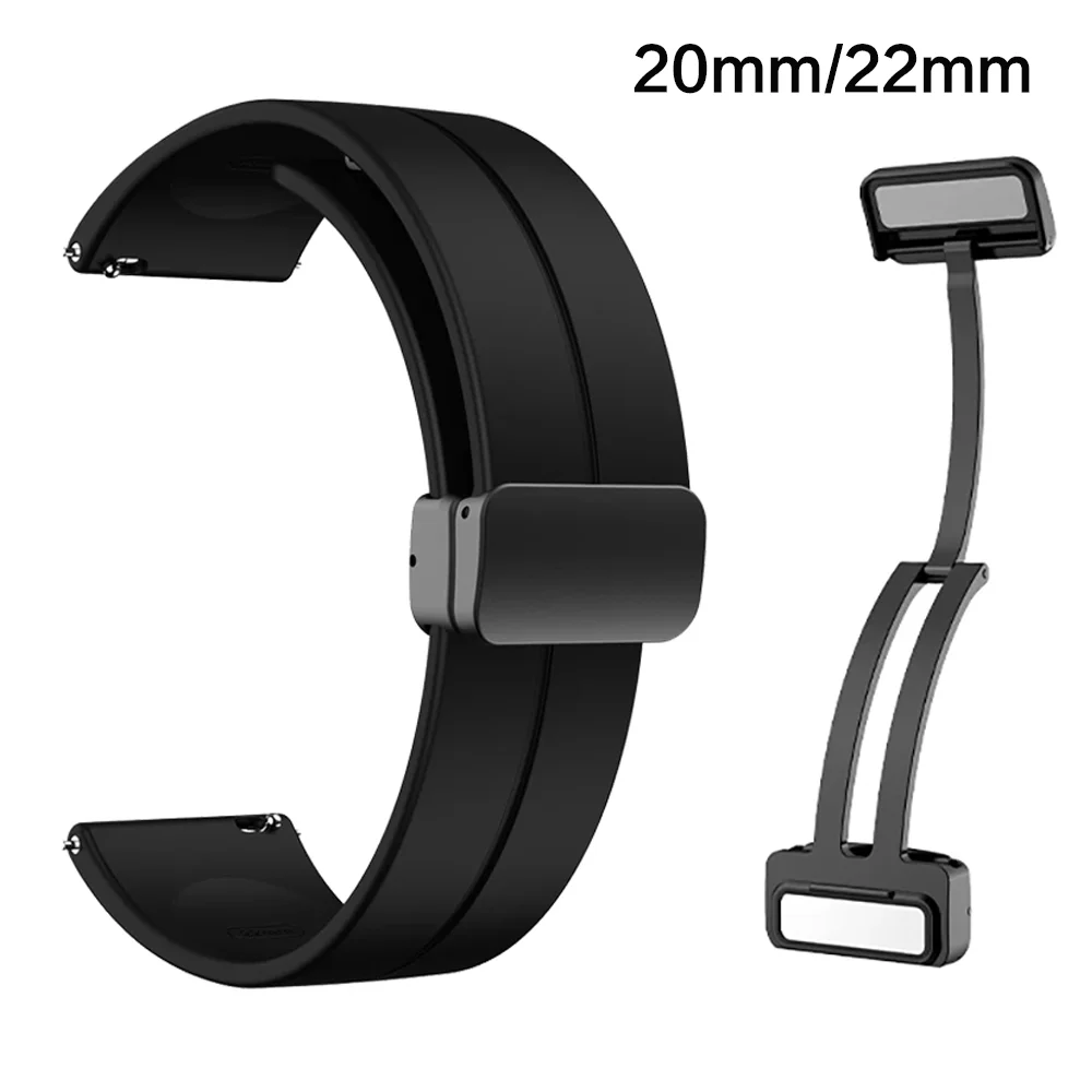 20mm 22mm Strap For Samsung Galaxy watch 4/5 pro/classic/gear s3/active 2 Sport Silicone Magnetic Buckle Huawei GT 2 2e 3 band 20mm 22mm Strap For Samsung Galaxy watch 4/5 pro/classic/gear s3/active 2 Sport Silicone Magnetic Buckle Huawei GT 2 2e 3 band