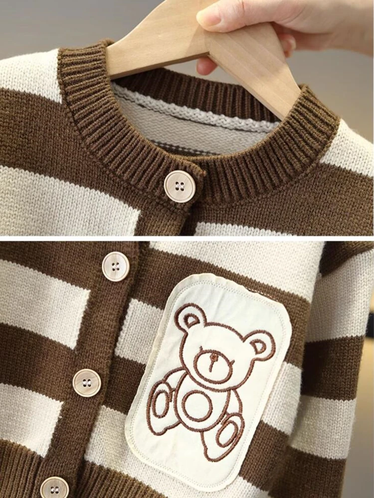 3 шт./комплект детский трикотажный кардиган + футболка штаны