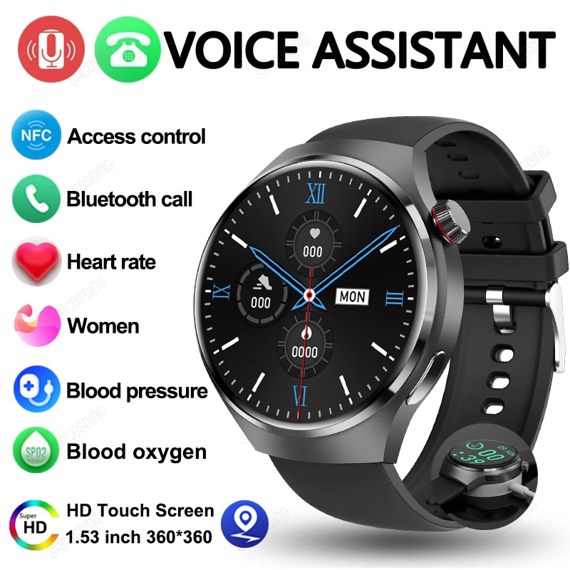 Смарт-часы GT4 Pro мужские GPS-трекер AMOLED экран 2024*360 HD пульсометр Bluetooth-вызов