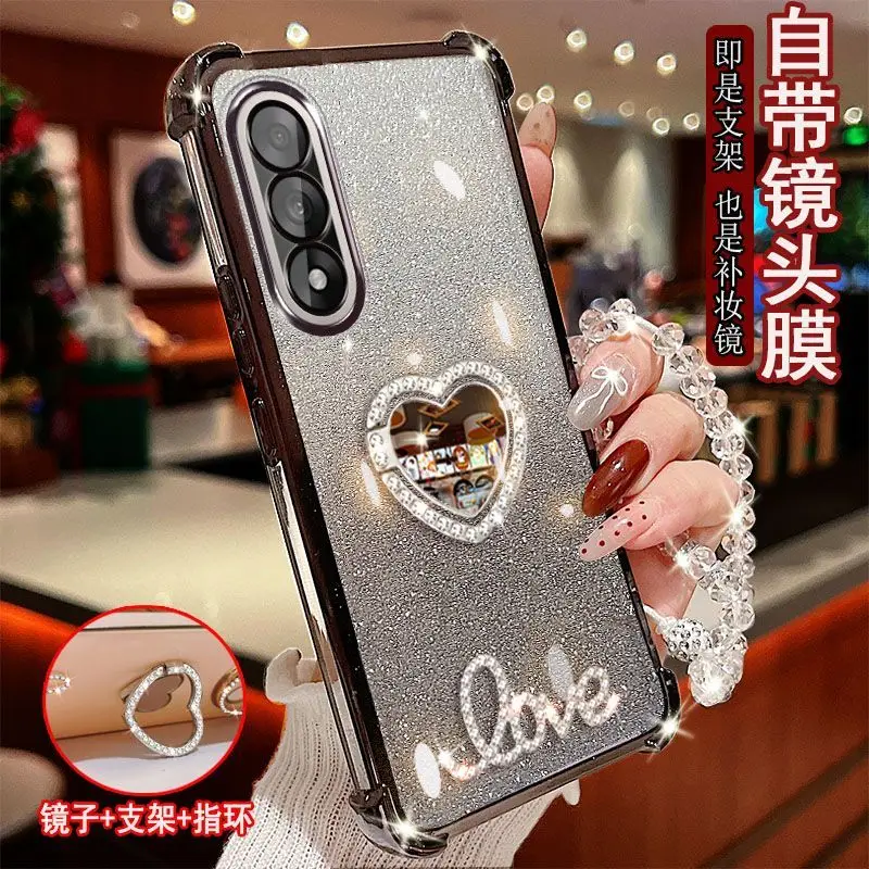 Фото 3D-чехол-браслет Love Mirror для OnePlus One Plus 1+ Turbo 6V 6 6T 5 4 3 2 Pro, противоударный, с блестками, силиконовый, с гальваническим покрытием №4