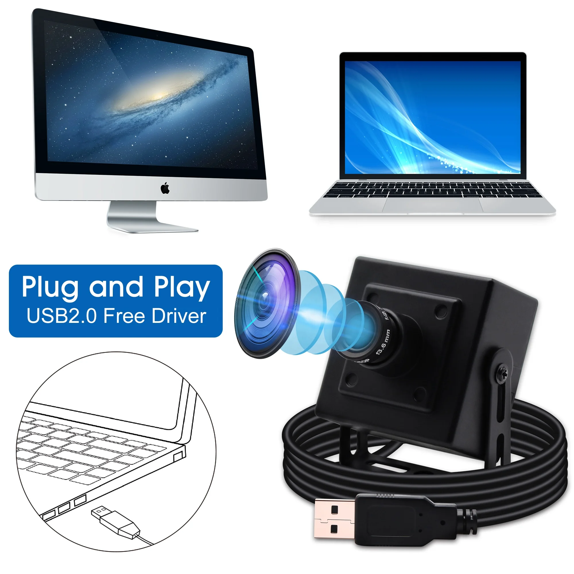 Фото Промышленная USB-камера 1.3MP 960P AR0130 с миниатюрным металлическим корпусом, чувствительностью 0.01 люкс при слабом освещении, для банкоматов, киосков, роботов, медицинского оборудования №4