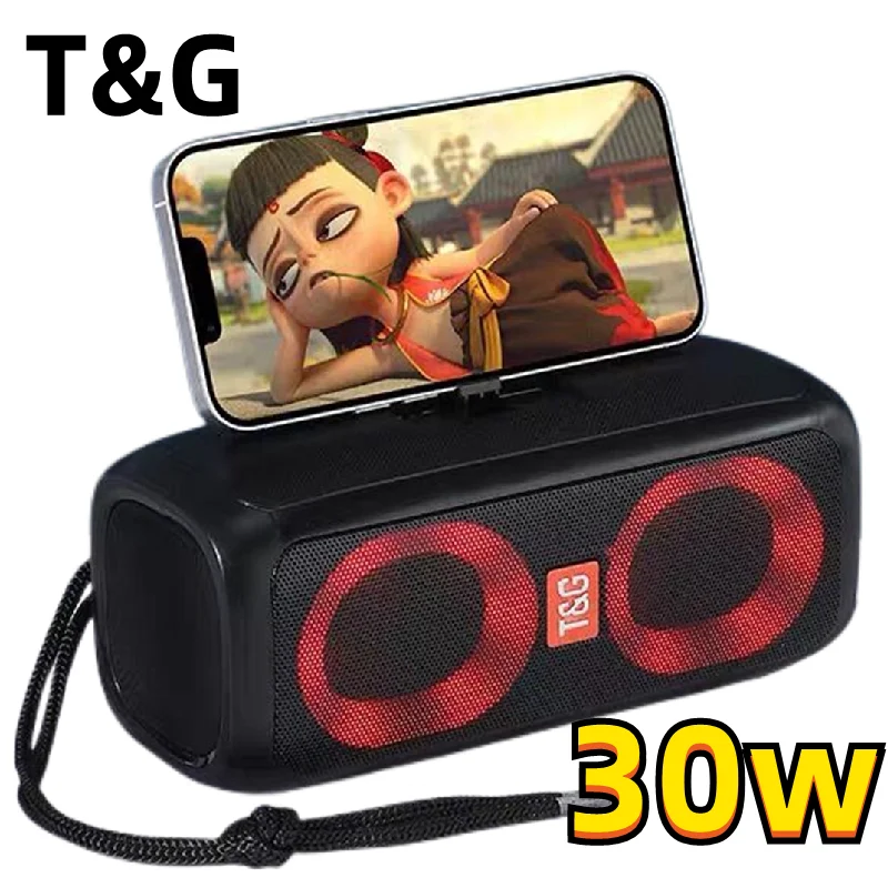 

TG333 30 Вт мощная Беспроводная bluetooth-колонка, двойной динамик, карта, уличный сабвуфер, RGB, красочные огни с FM-радио, caixa de som