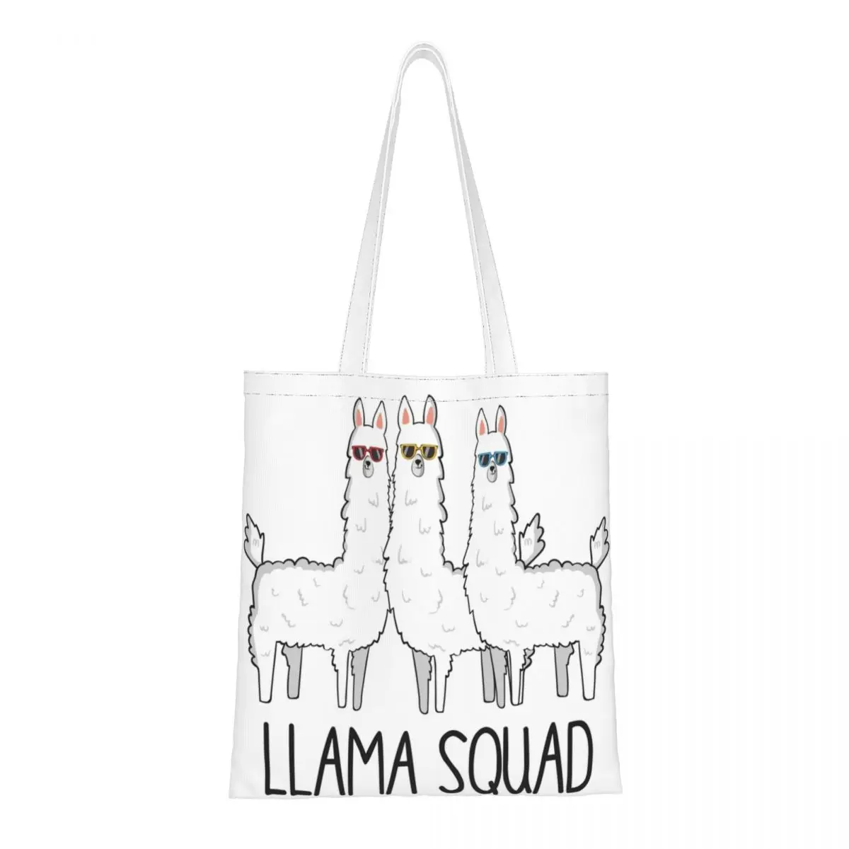 

Funny Cute Llama Llama Squad Alpaca Shoulder Bags Female Canvas Shopping Bags Aesthetic Animal Large Capacity Handbag Canvas Bag