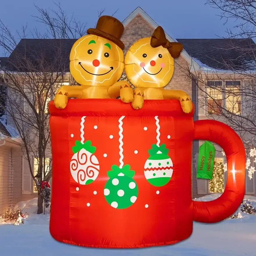 

Poptrend Inflatable Christmas Decorations 6 Foot Inflatable Cup Gingerbread Man – Christmas & X’mas Blow Up Decor for Yard,