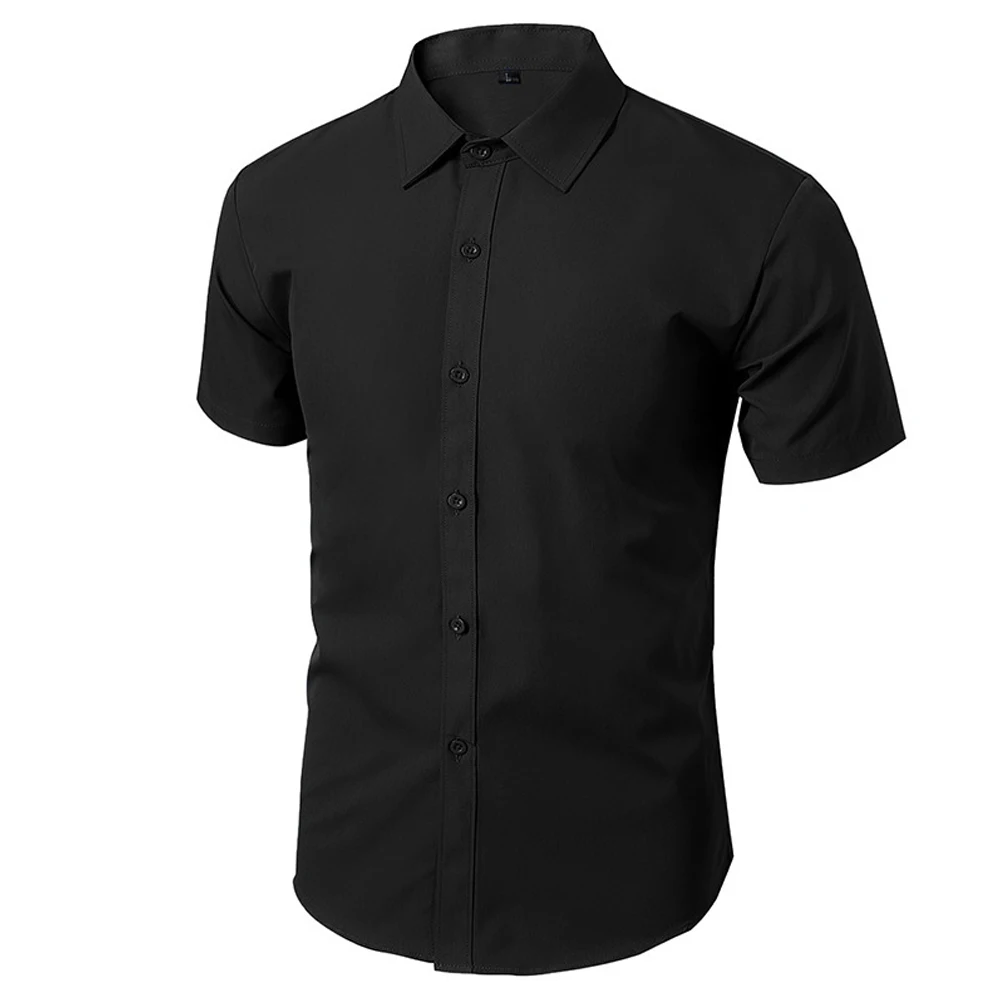 

Male Shirts Simple Suit Business Wearing Button Down Casual Classic Fashion Fit Dress Formal Party Work Premium
