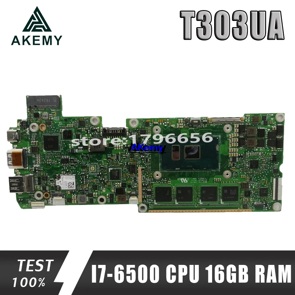 

T303UA Mainboard I7-6500 CPU 16GB RAM For Asus Transformer 3 PRO T303U T303UA T303 Laptop mothboard T303UA Motherboard Test ok