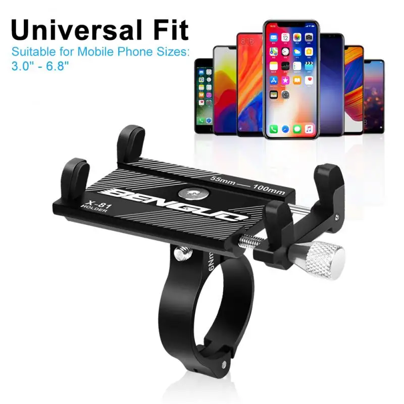 

New Bicycle Phone Holder Aluminum Alloy Anti-slip Bracket 360 Rotation 6.8 inches GPS Support Bracket bicycle bike Accessories