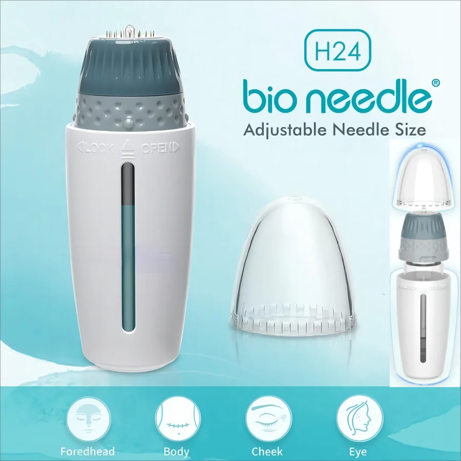 

Bio Needle H24 Pins Adjustable Length Titanium Microneedle Hyaluronic Acid Pen Stamp Serum Derma Needle Skin Care Beauty Tools