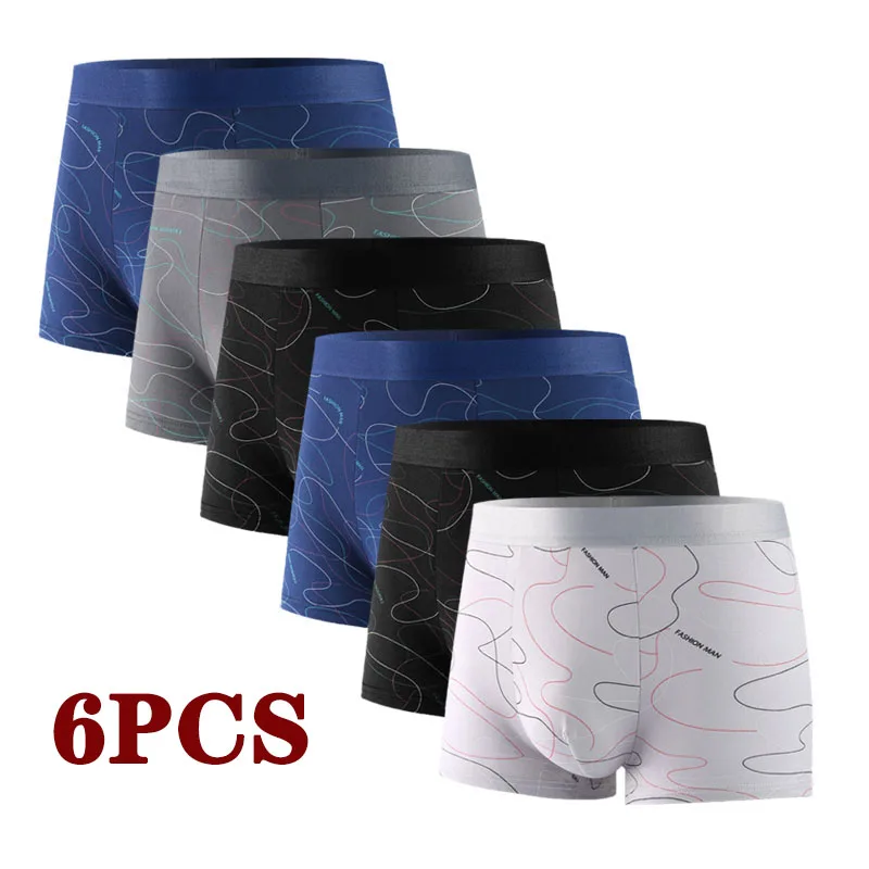 6Pcs Boxer for Men BoxerShorts Homme Underwer Panties Men Panties Male Underwer Boxer Underpants Comfort Breathe polyester Soft