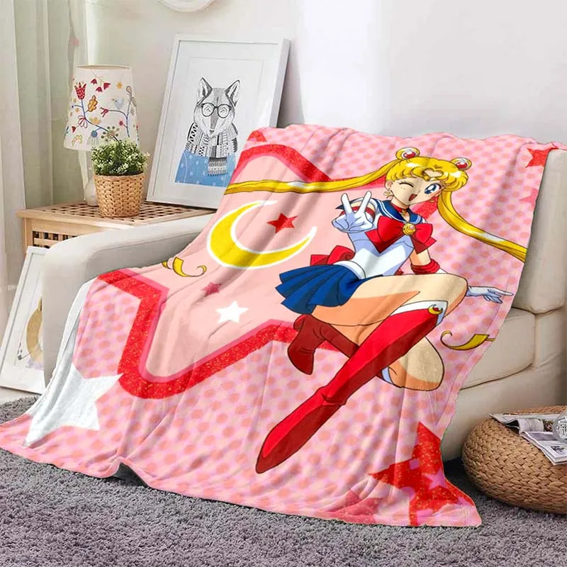 

Anime S-Sailor-Moon Living Room Sofa Thin Sleeping Blanket Outdoor Travel Camping Warm Cover Blanket Fashion Bed Sheet Girl Gift