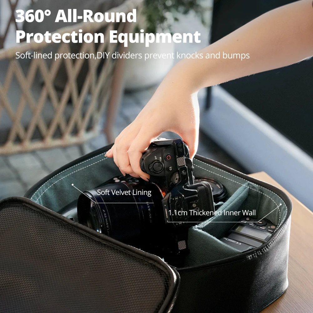Фото Ambitful ZOOM P7XL DLSR Сумка для хранения объектива камеры Дорожная сумка для фотосъемки для дрона DJI GODOX Osmo 360 X5 X4 Ace Pro 2 GoPro №3