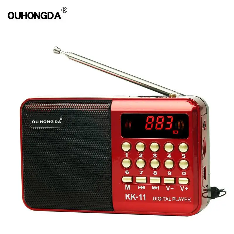 

K11 FM Rechargeable Mini Portable Radio Handheld Digital FM USB TF MP3 Player Speaker