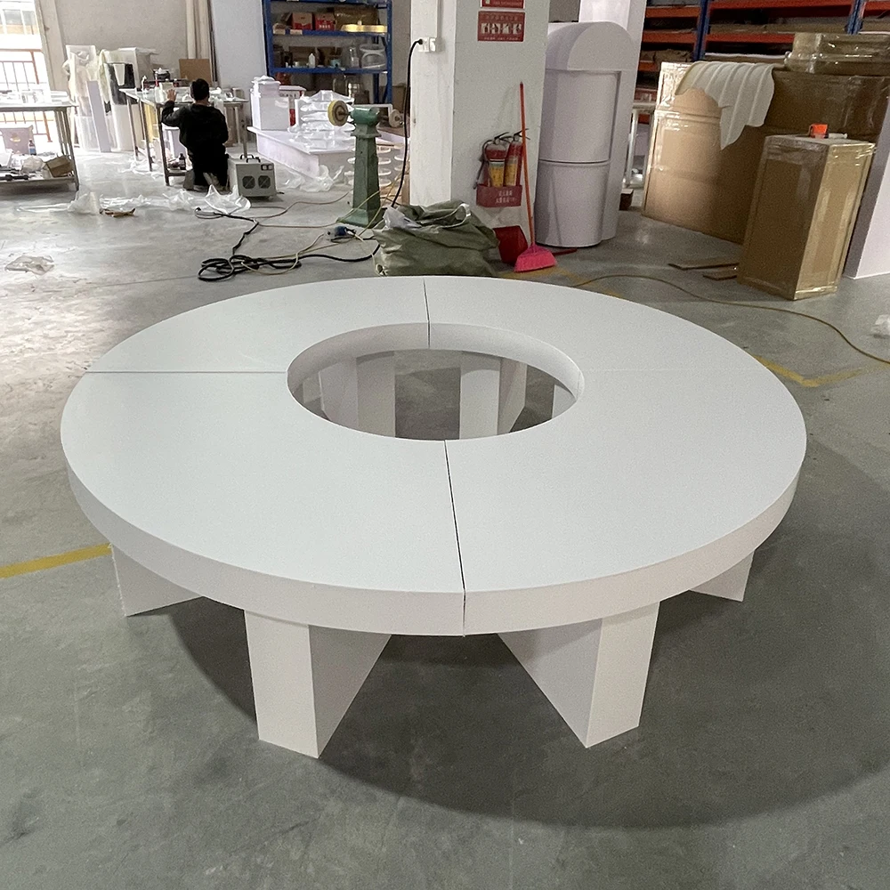 Современный белый акриловый обеденный стол