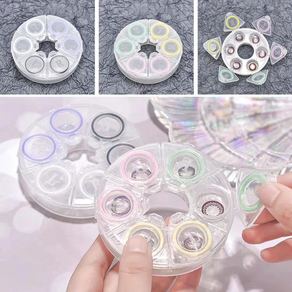 

3 Pairs Contact Lens Case Eye Contact Lens Box Women Travel Contact Lenses Case Soak Container Lenses Box for Beauty Pupil