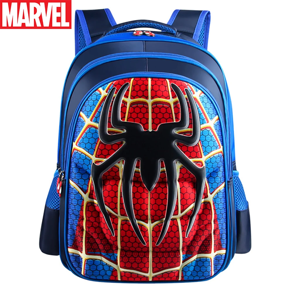Детские износостойкие школьные портфели Marvel с мультяшным 3d-рисунком для мальчиков рюкзаки с человек-пауком и капитаном Америка Детские вме...