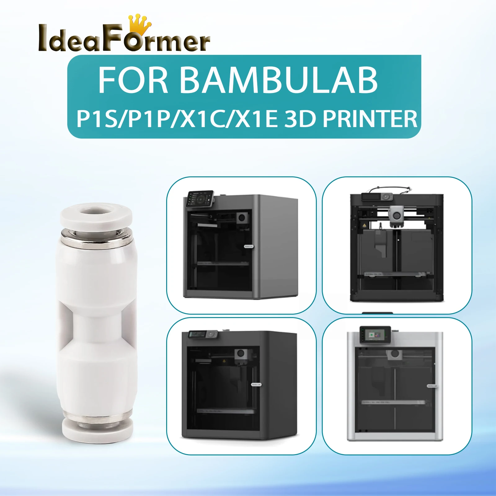 Детали 3D-принтера для Bambu Lab P1P P1S X1 X1C X1E A1, разъем для трубки из ПТФЭ, пневматический разветвитель нити 1,75 мм, фитинг Bambulab Ptfe (art.: 3920d09eb7472) - 3920d09eb7472