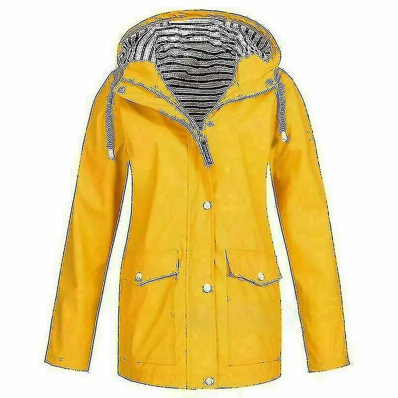 Женская водонепроницаемая куртка высокого качества-Желтый-5XL