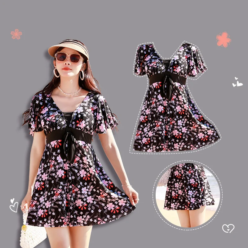 

60-90KG Plus Size Summer Sexy One Piece Swimsuit for Fat Ladies Flower Pint Bathing Surfing Suits Women Bikini Sets Beachwear