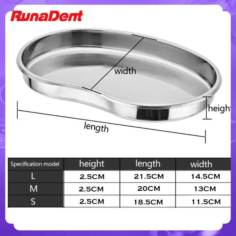 

Medical Stainless Steel Surgical Kidney Bowl Curved Tray Dental Lab Instrument Dental Tools S/M/L