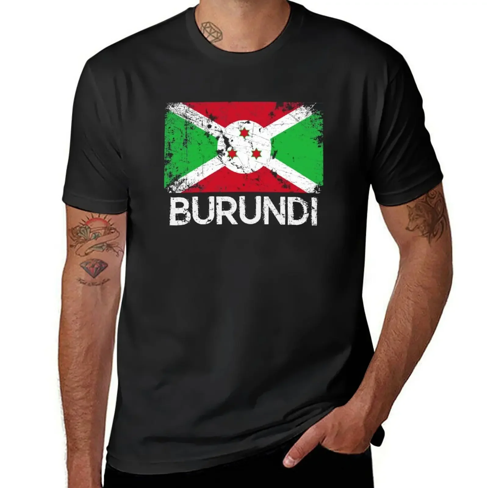 Дизайн флага Бурундиана | Винтажная подарочная футболка Made In Burundi летние топы