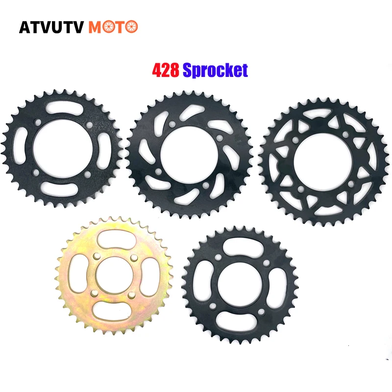 Цепная Звездочка для мотоцикла 428, 48 мм, 58 мм, 76 мм, 37T, 41T, Задняя звездочка для квадроцикла 110cc, 125cc, 140cc, внедорожника, питбайка
