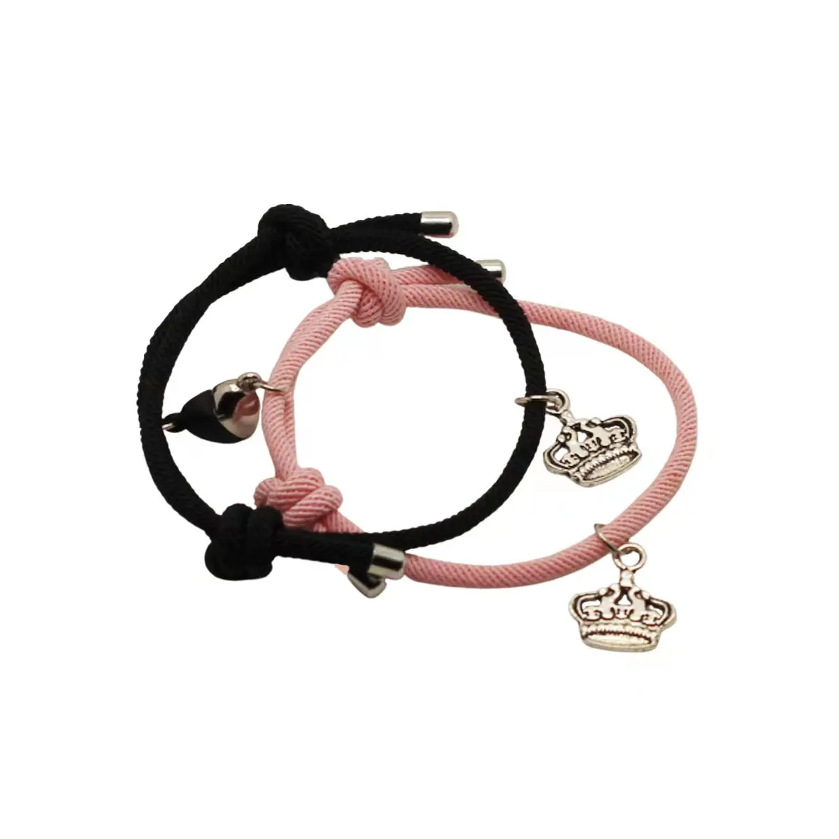 

Rope Adjustable Bracelet Crown Pendants Heart Magnetic Clasps 2023 Fashion Jewelry