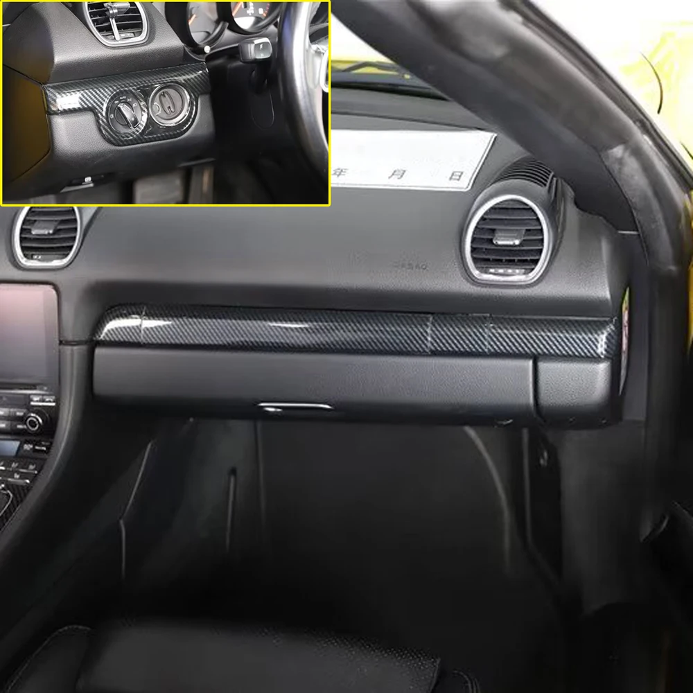 Фото Автомобильные аксессуары для Porsche 991/911 2013 2014 2015 2016 2017 2018 2019 Стиль углеродного волокна Накладка на центральную консоль 6 шт. №2