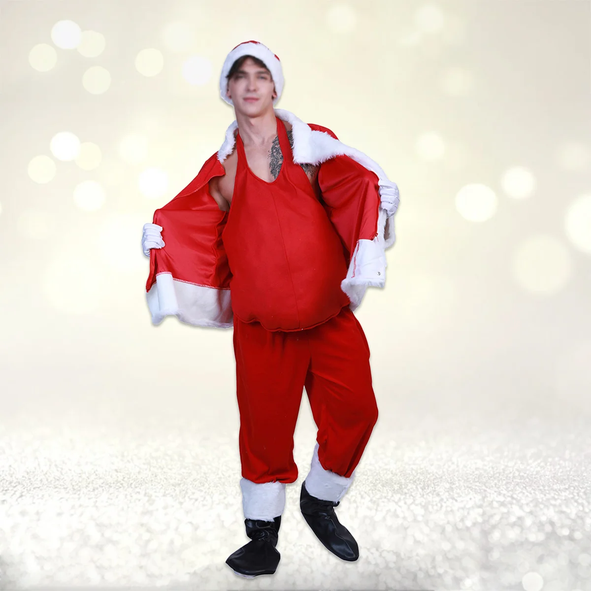 

1Pc Funny Unisex Santa Claus Fake Belly Creative Christmas Santa Claus Props for Cosplay Stage Show Accessories Costume Adult