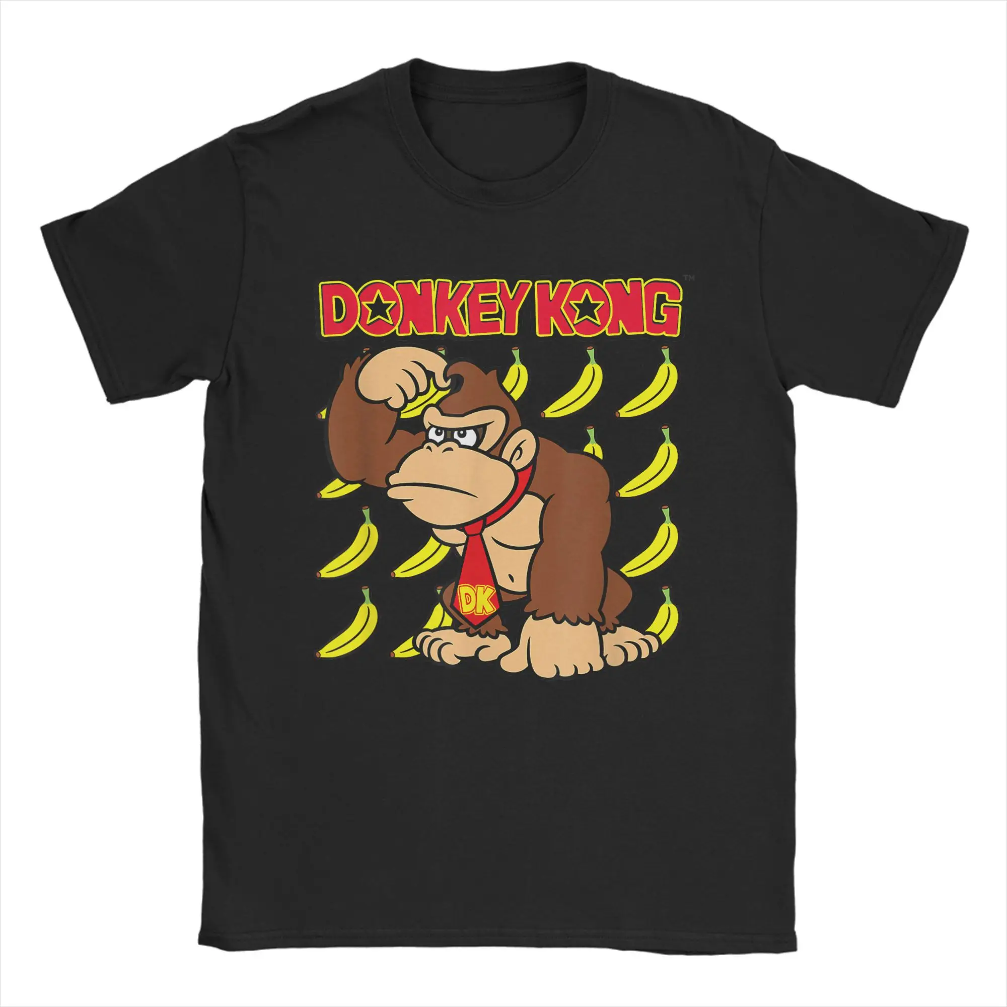 Фото Donkey Kong Ape Thoughts Banana Мужская футболка Винтажная футболка с коротким рукавом и круглым вырезом Футболки из чистого хлопка Подарочная одежда №2