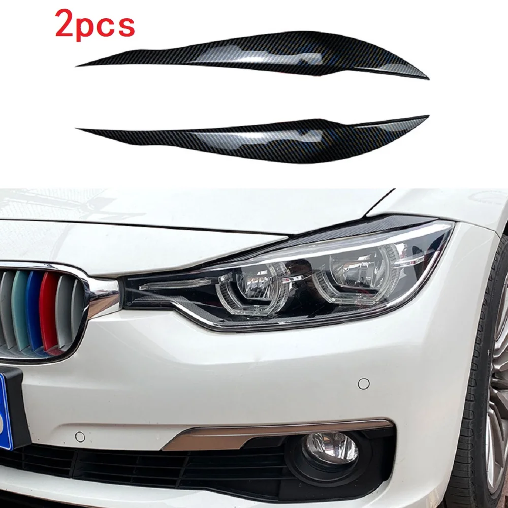 

2pcs/Set Gloss Black Eyebrows Car Headlight Eyelids Lids ABS Plastic Accessories For BMW 3 Series F30 Sedan F31 Wagon 2011-2018