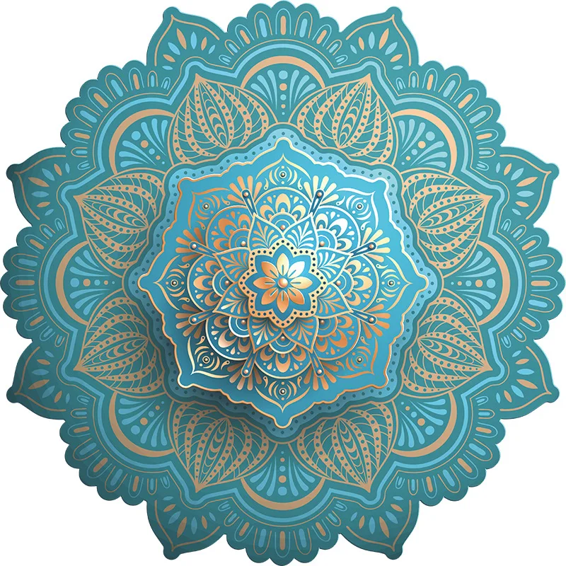 

1 PCS Festive Decoration PVC Green Pattern Mandala Wall Stickers Home Decor Islamic Style Living Room Background Decoration