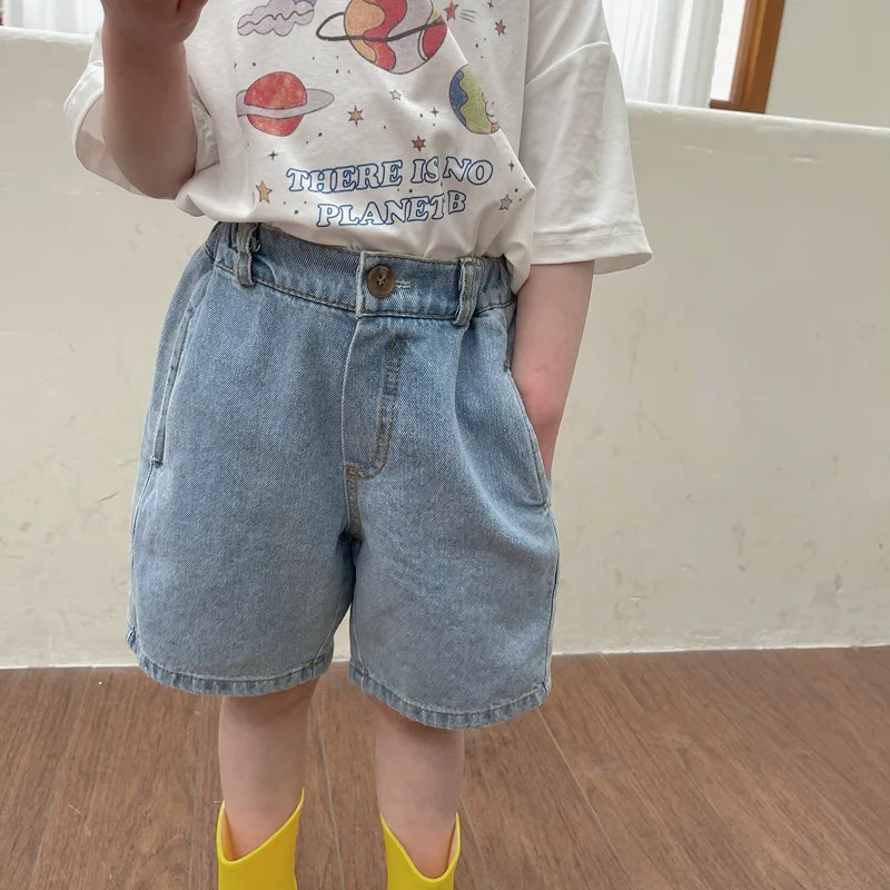 

2021 Summer New Korean Children's Denim Pants