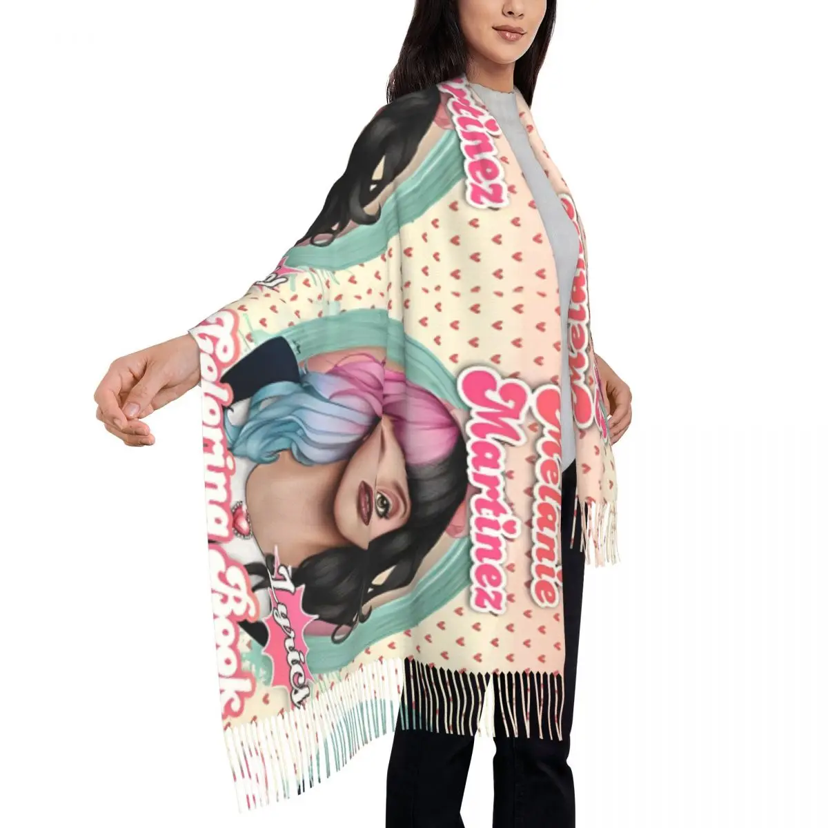 Шарф с узором Melanie Martinez женские головные платки музыкальной певью и кисточками