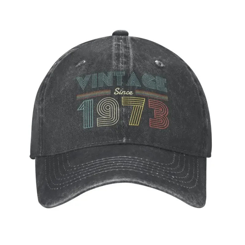 

Personalized Cotton Vintage Since 1973 50th Birthday Baseball Cap Sports Men Women's Adjustable Dad Hat Spring