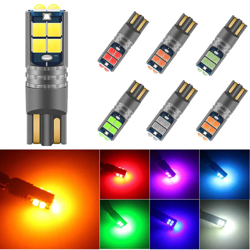 

1pcs Car T10 10W LED Canbus W5W 3030 10SMD 12V-24V 194 168 Auto LED Car Interior Light plate Dome Reading Lamp Clearance Light