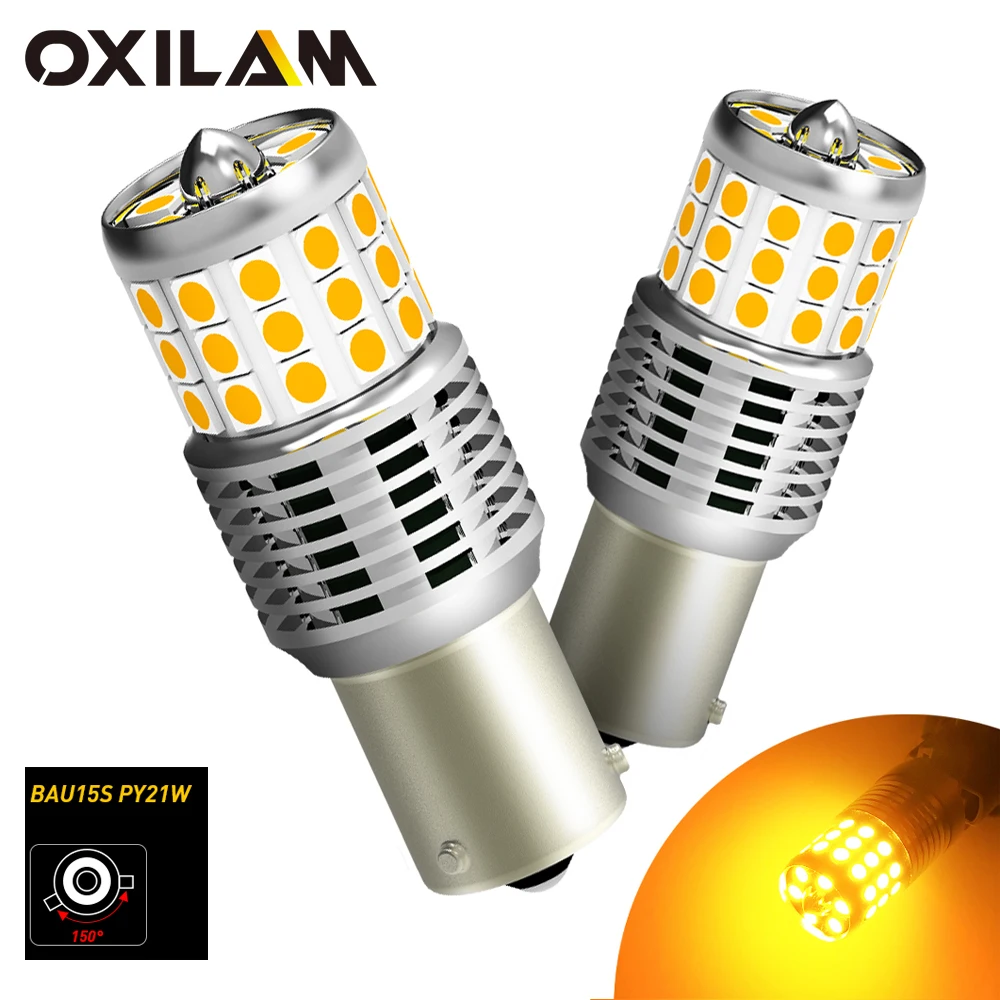

OXILAM 2 шт. 3600LM BAU15S 1156 PY21W светодиодный сигнал Trun Canbus 7440 W21W Янтарный Для Toyota Avensis Ford Fiesta Mazda Honda 24 Вт