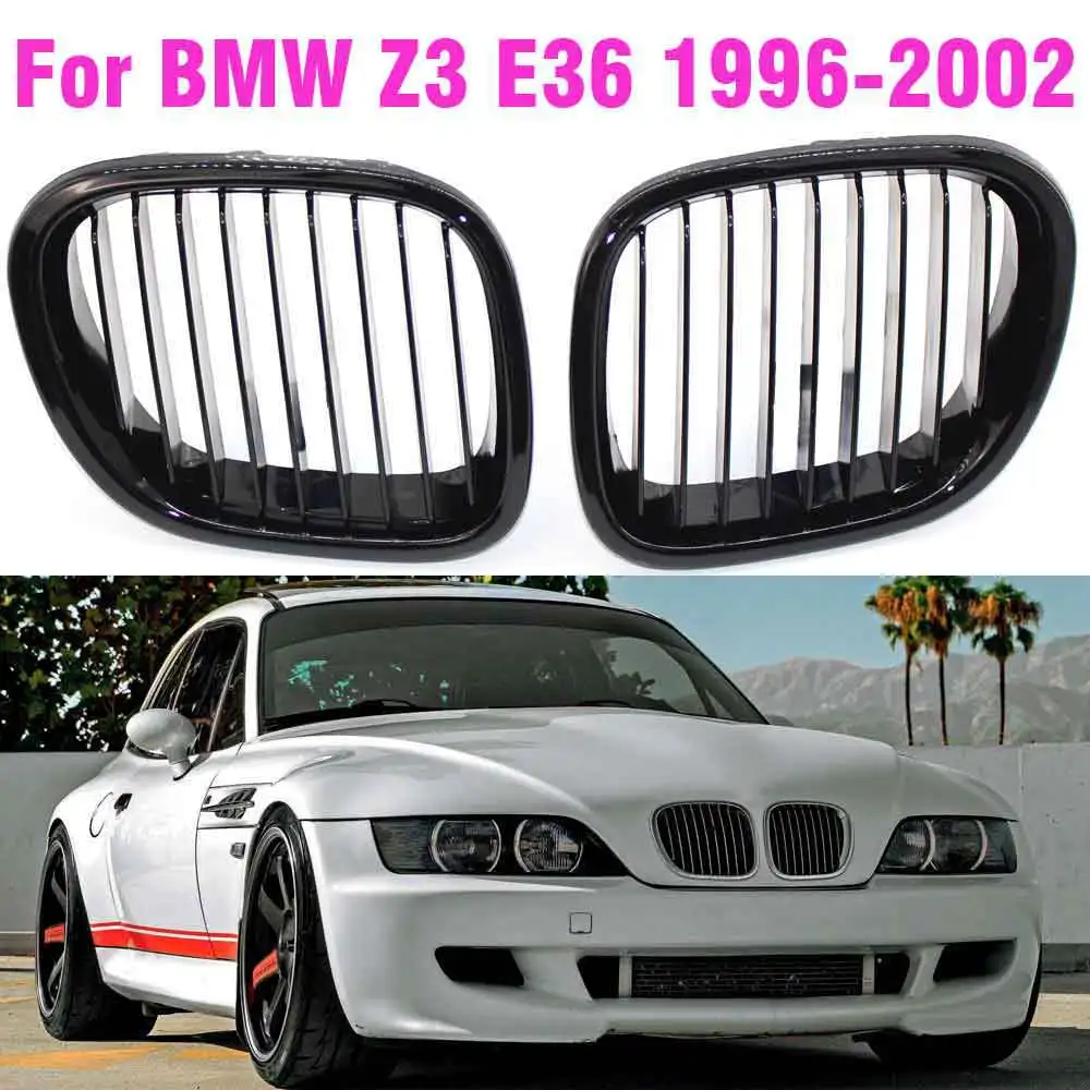 Car Front Bumper Kidney Grid Decorative Front Grille  For BMW Z3 E36 1996-2002 Single Slat Grille