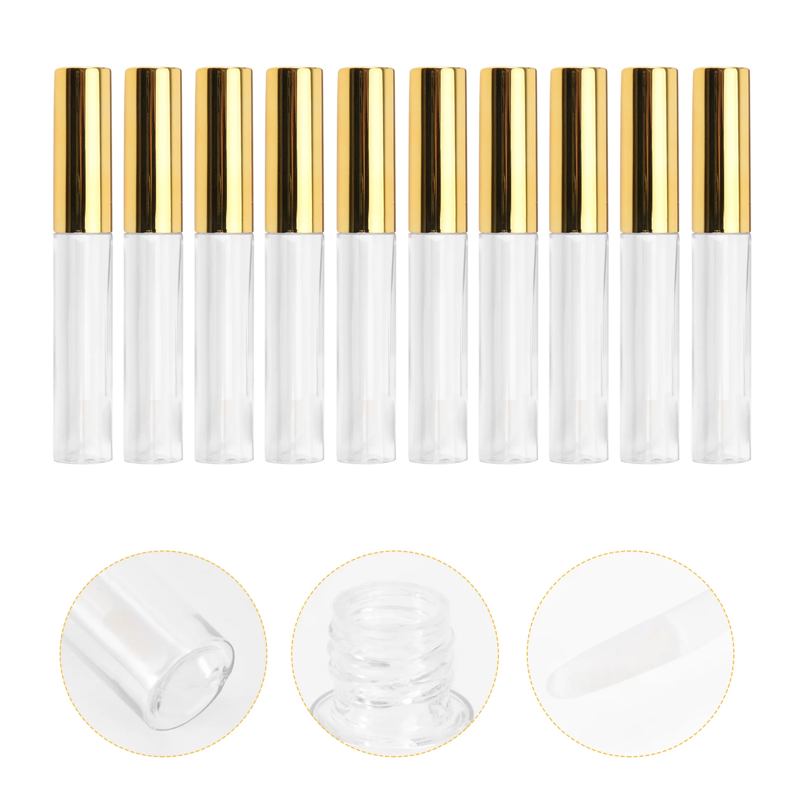 10 Pcs Lip Gloss Bottle Container Glossy Balm Plastic Containers Mini Tubes Empty Bottles