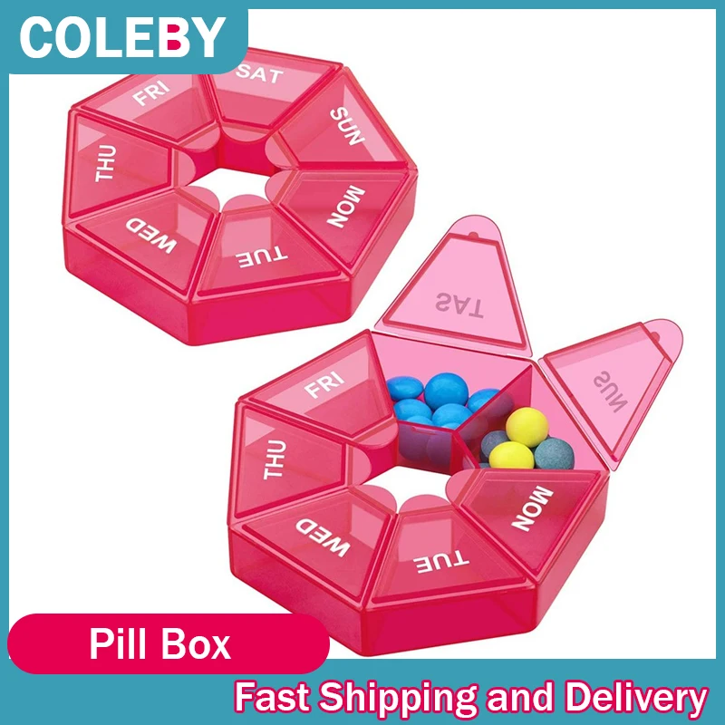 

Пластиковый контейнер для таблеток, 7 ячеек