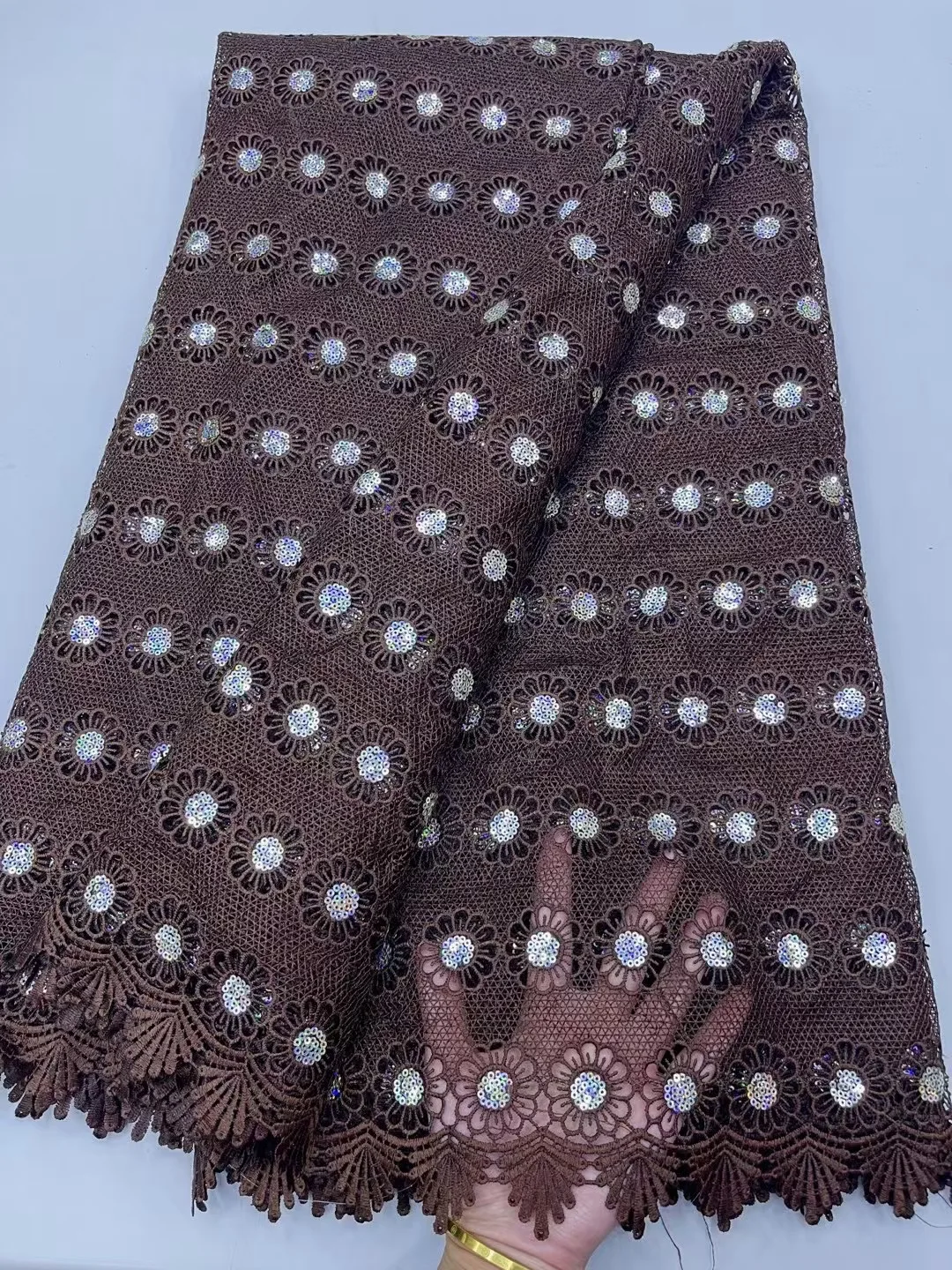 Новейшая африканская кружевная ткань со стразами высококачественная