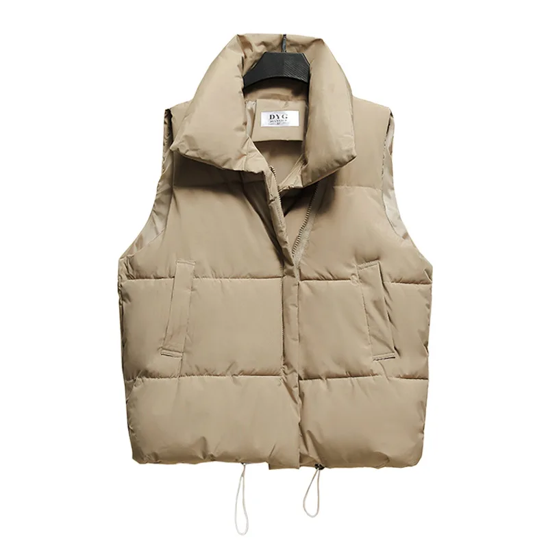 

Beardon Women's Vest Jacket Winter New Standing Collar Sleeveless Casual Wear Loose and Warm Zipper Solid Vest