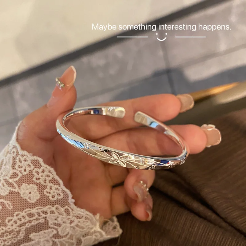 

Браслет женский из серебра 9999 пробы, с резьбой