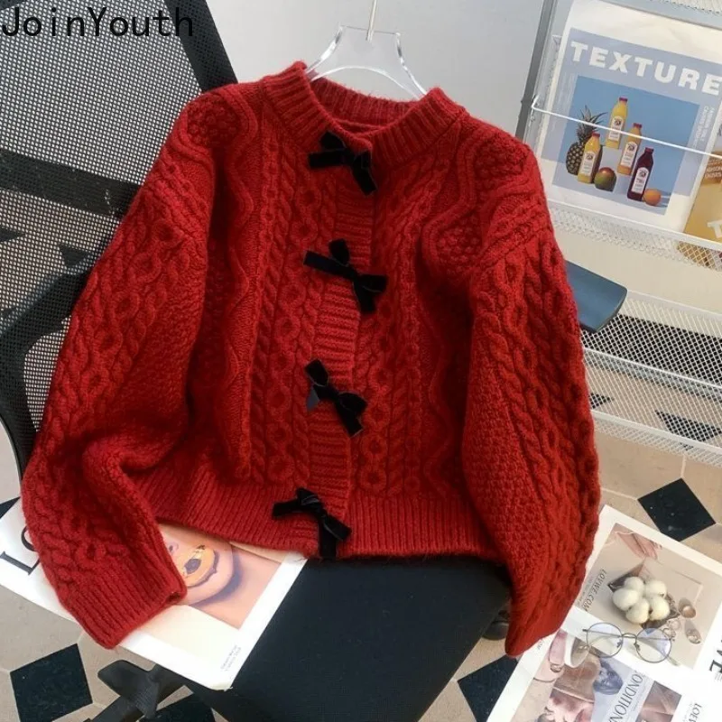 Sueter Mujer женский кардиган топы 2024 женская одежда винтажный укороченный свитер с