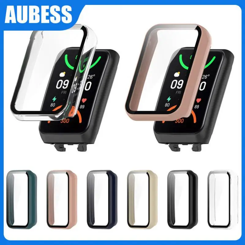 

2 In 1 Screen Protector Case Glass Hard Edge Frame Protective Film Anti-scratch Protection Protective Sleeve For Oppo Band2