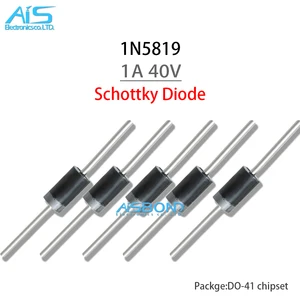 100Pcs/Lot New 1N5819 1N IN 5819 IN5819 DO-41 1A 40V Schottky Diode