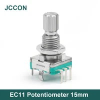 5pcs ec11 digital potentiometer plum handle 15mm 5 pin rotary encoder coding switch with switch