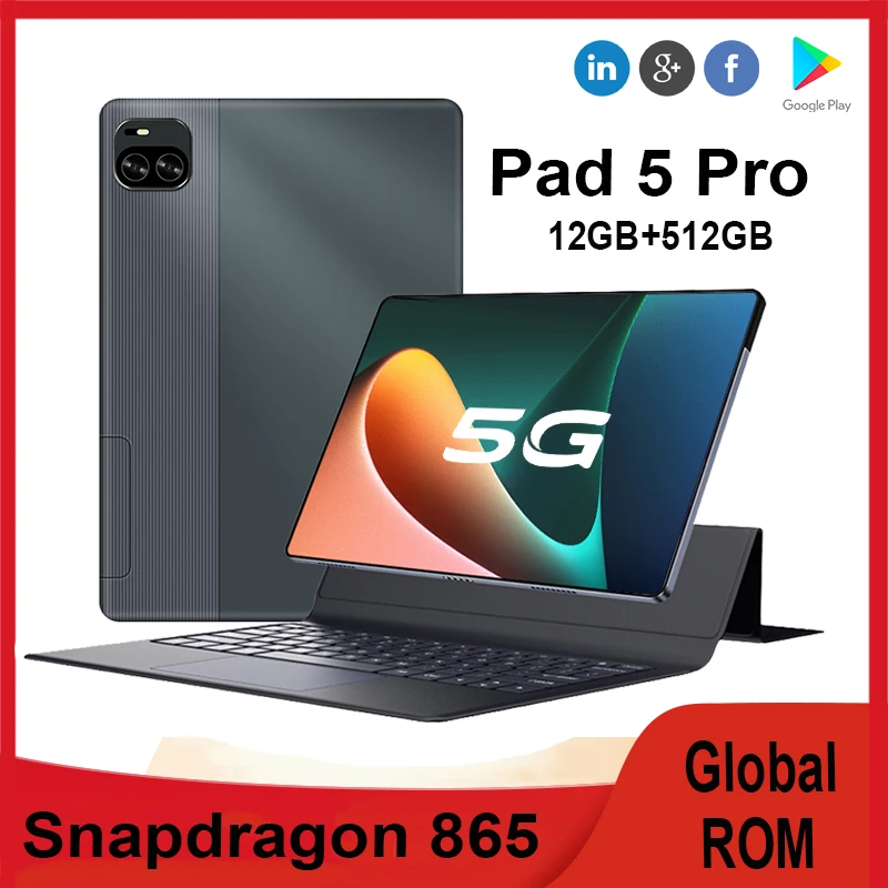 Смартфон Snapdragon 865 Pad 5 Pro, 120 Гц, 11 дюймов, 12 + 2,5 ГБ, 512 мАч