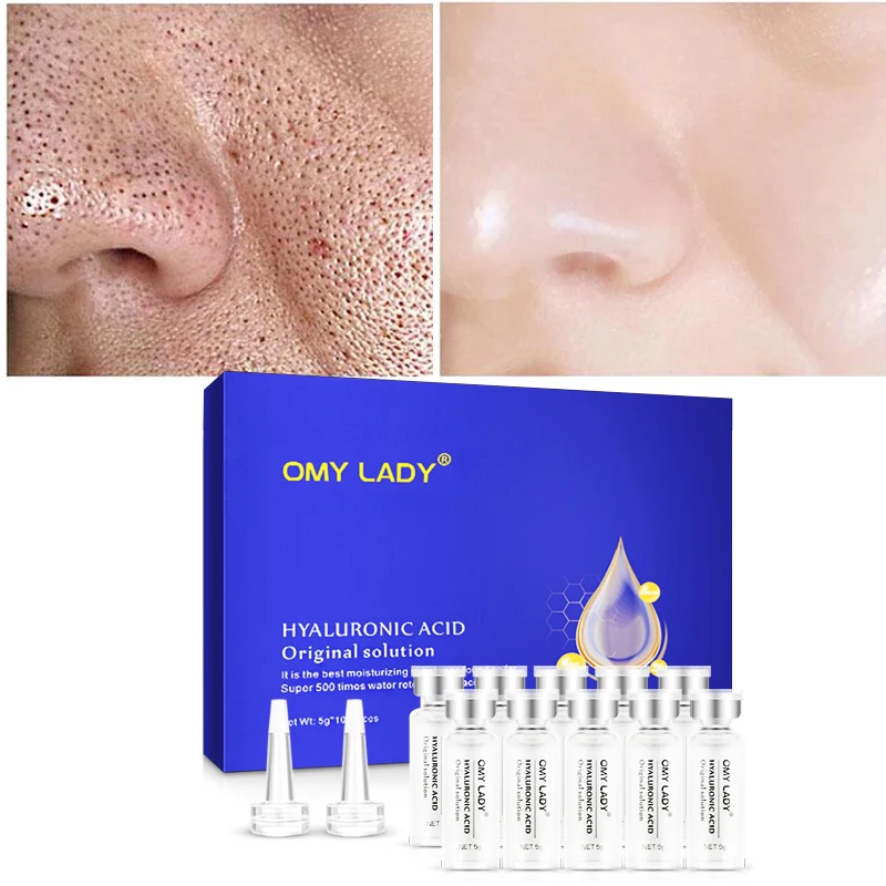 

OMYLADY Hyaluronic Acid Original solution 10pcs/lot HA Serum Collagen Pure Essence Skin Care Facial serum Liquid Deep hydra