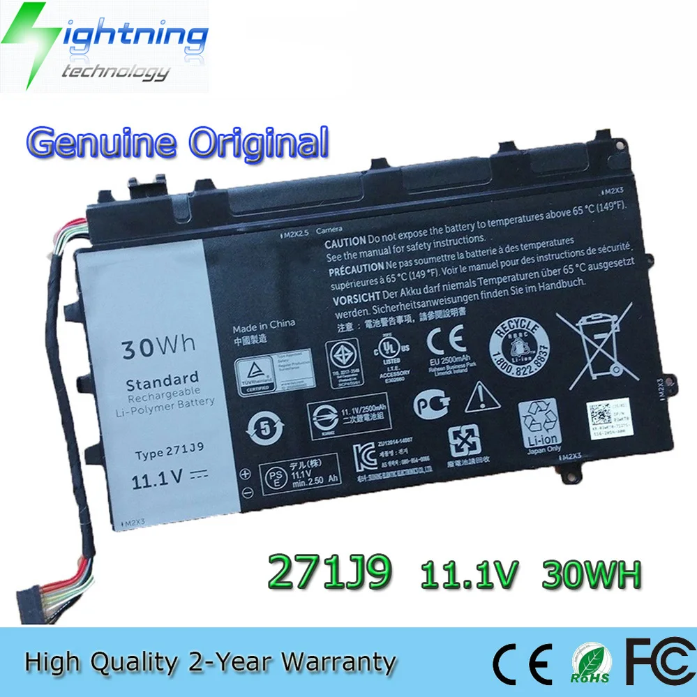 Фото Оригинальный аккумулятор для ноутбука 271J9 11,1 В 30 Втч для Dell Latitude 7350 13 7000 серии GWV47 MN791 YX81V 3WKT0 №1
